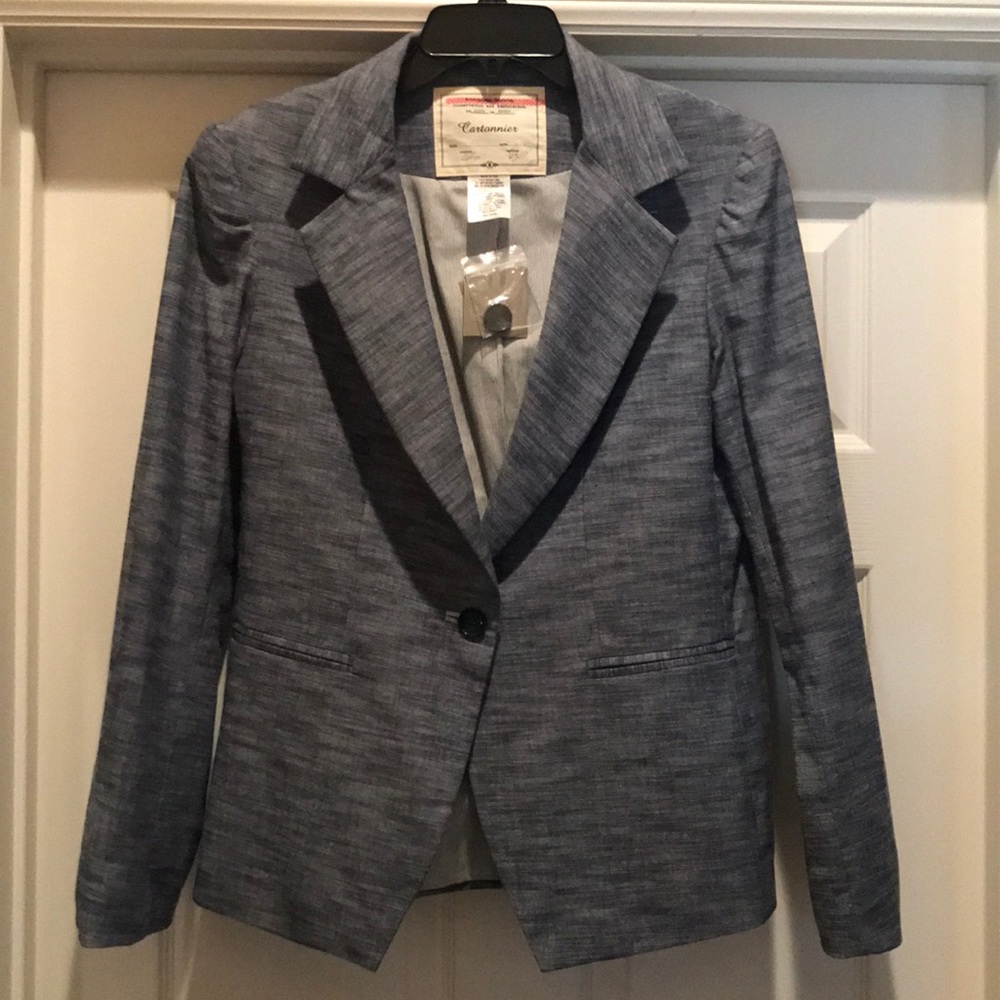 Anthropologie Blue Chambray Blazer; Size M